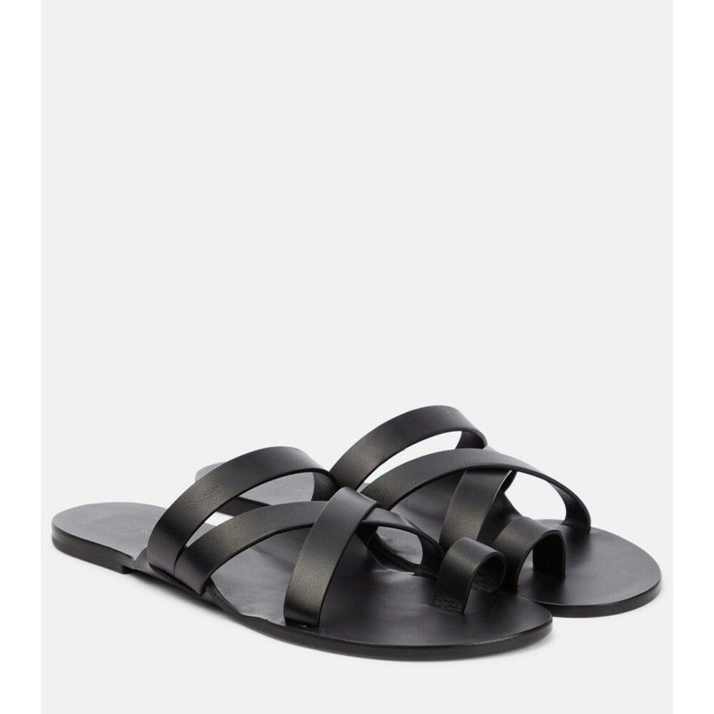 The Row City Kris Toe Ring Gladiator Sandals Womens EU 36 Black Leather